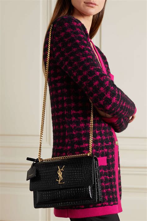 ysl sunset python bag|ysl sunset bag croc grey.